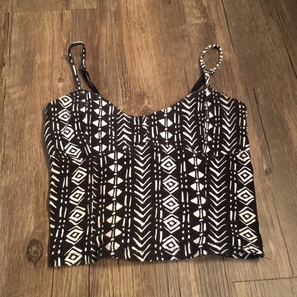 Aztec Print Cropped Tank Top